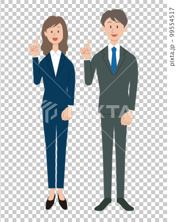 指差しをする男女のビジネスパーソン 99554517