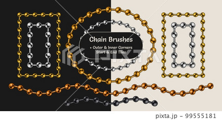 Ball chain pattern brushes with corners, end and start tiles 99555181
