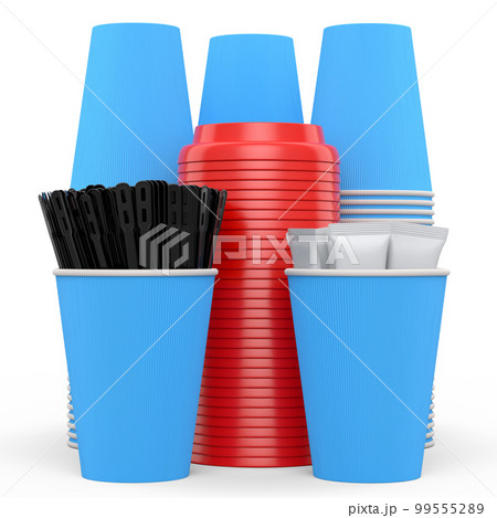 Set of paper coffee cups for cappuccino, americano, espresso, mocha, latte 99555289