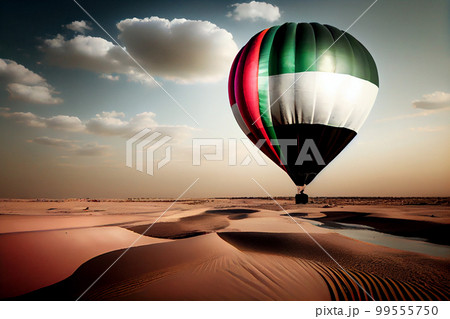 Air balloonin colors of flag of UAE Air balloonin colors of flag of UAE 99555750