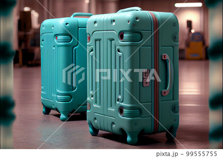 Different suitcases on tile floor 99555755
