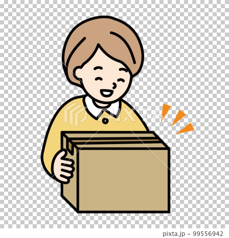 宅配を受け取る女性 99556942