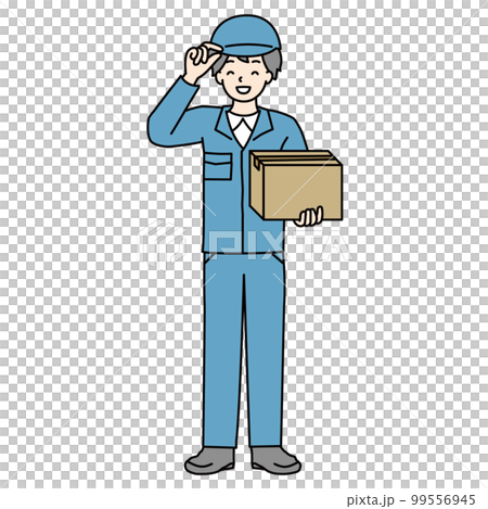 Illustration of a deliveryman carrying courier Illustration of a deliveryman carrying courier 99556945