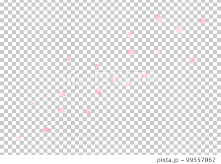桜の花びらが舞っているイラスト　手描き水彩風 99557067