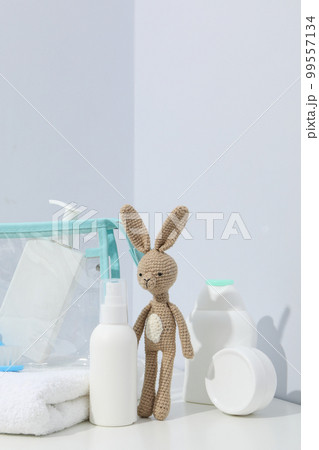 Concept of child bodycare, child cosmetic, space for text Concept of child bodycare, child cosmetic, space for text 99557134