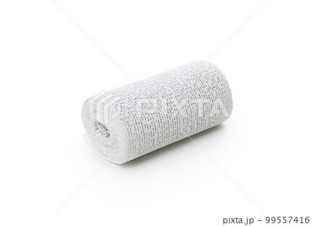 Concept of first aid supplies - bandage, isolated on white background Concept of first aid supplies - bandage, isolated on white background 99557416