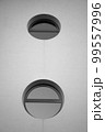 Clean White round window in black and white 99557996