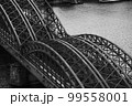 Aerial shot of the hohezollern bridge in Cologne 99558001