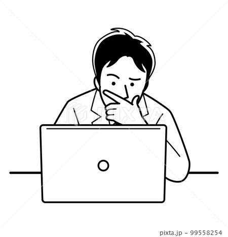 パソコンの画面を見る男性 99558254