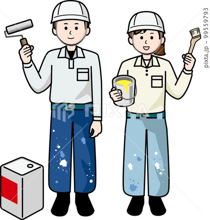 塗装業の男性と女性 塗装業の男性と女性 99559793
