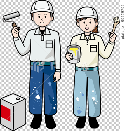 塗装業の男性と女性 塗装業の男性と女性 99559793
