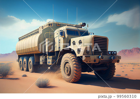 Armored Car enhanced security for the transportation of personnel in sand desert. 99560310