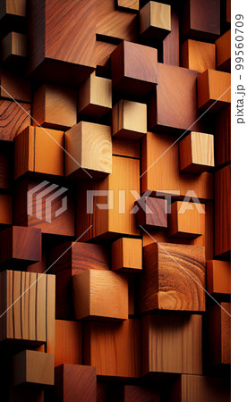 wooden wall with planks texture, rustic background for interior design 99560709