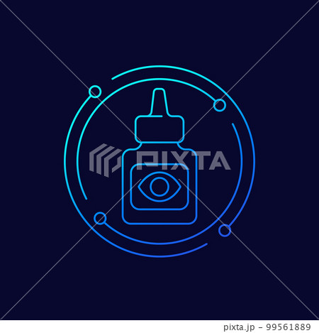 Eye drops icon with a dropper, linear design Eye drops icon with a dropper, linear design 99561889