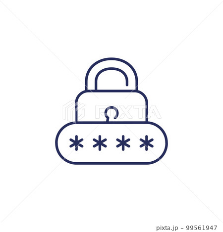 password access line icon on white password access line icon on white 99561947