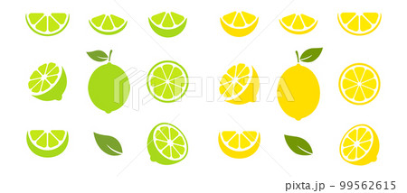 Lime and lemon slices set. 99562615