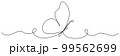Butterfly continuous line art drawing. 99562699