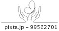 Hand hold butterfly flying continuous line art drawing. 99562701