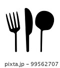 Fork, spoon and knife silhouettes. 99562707