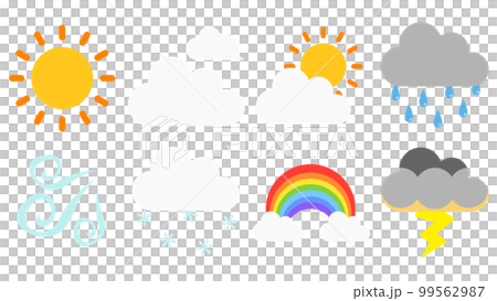 一組 8 個天氣象形圖(簡單/彩色) 一組 8 個天氣象形圖(簡單/彩色) 99562987