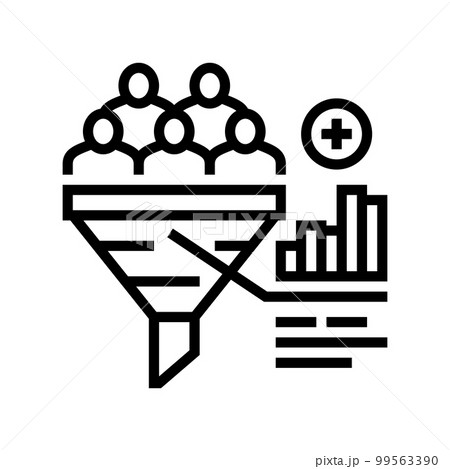 increase mqls line icon vector illustration 99563390