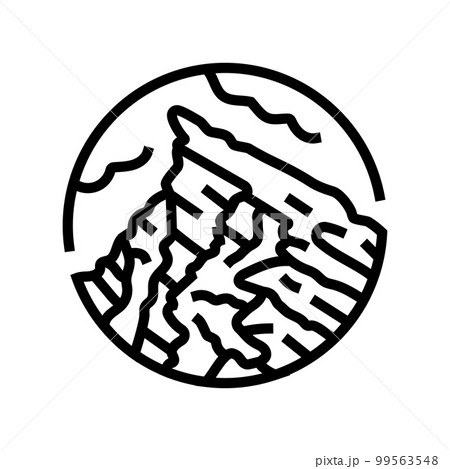 rock mountain landscape line icon vector illustration 99563548
