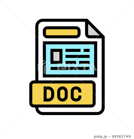 doc file format document color icon vector illustration 99563749