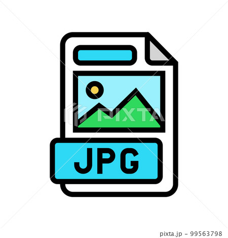 jpg file format document color icon vector illustration 99563798