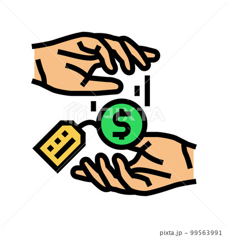 paying borrowed funds creditor color icon vector illustration paying borrowed funds creditor color icon vector illustration 99563991