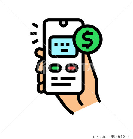 mobile phone payment color icon vector illustration 99564015