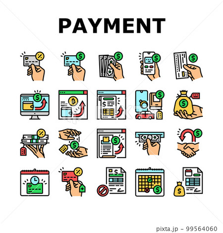 payment bank money finance card icons set vector 99564060
