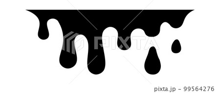 Drip of honey, melt drop. Black chocolate. Vector ink paint liquid. Sause syrip shape set 99564276