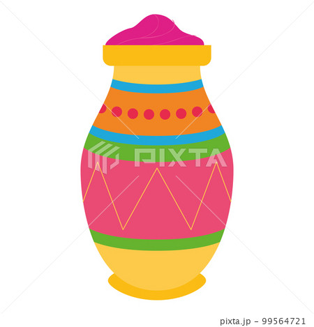 Isolated hindu powder on artisan vase Vector 99564721