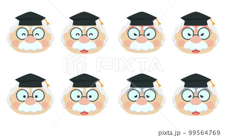 博士っぽい顔絵文字セット01 99564769