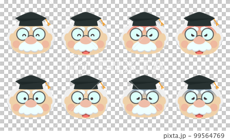 博士っぽい顔絵文字セット01 99564769
