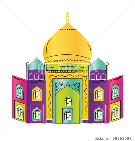 Isolated colored hindu mosque building Vector Isolated colored hindu mosque building Vector 99565698