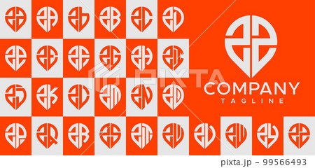 Modern pin point letter ZZ Z logo design vector. 99566493