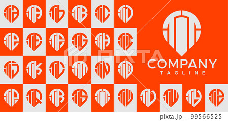 Modern pin point letter TT T logo design vector. 99566525