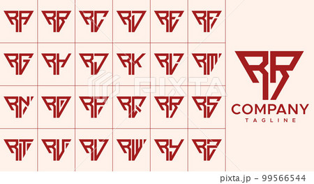 Set of modern line triangle letter R logo design. 99566544