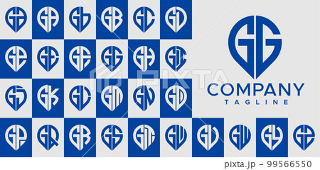 Modern pin point letter GG G logo design vector. 99566550
