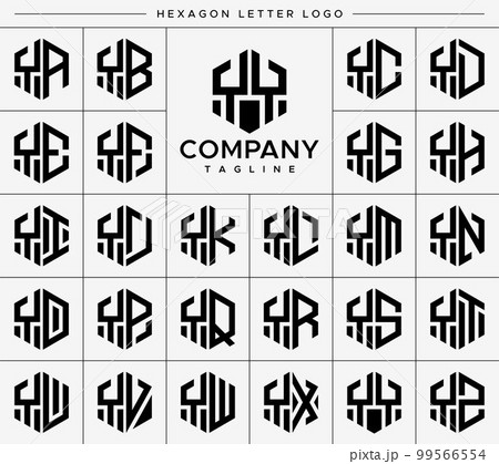 Modern hexagon YY Y letter logo design vector set. Modern hexagon YY Y letter logo design vector set. 99566554