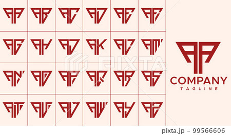 Set of modern line triangle letter A logo design. 99566606