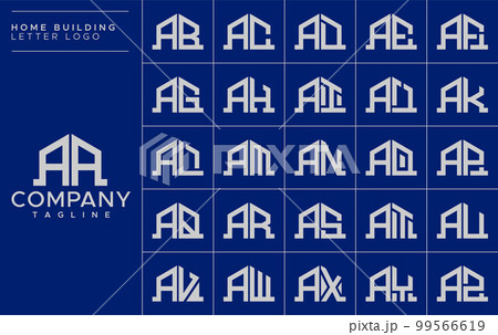 Minimalist home letter AA A logo design template 99566619