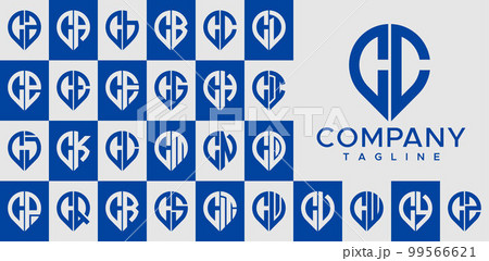 Modern pin point letter CC C logo design vector. 99566621