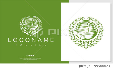 Vintage medical pharmacy logo design template. 99566623