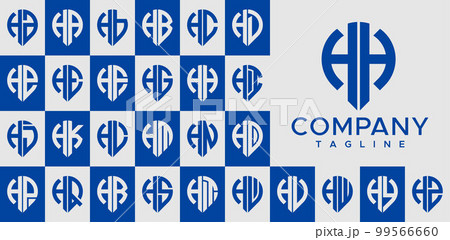 Modern pin point letter HH H logo design vector 99566660