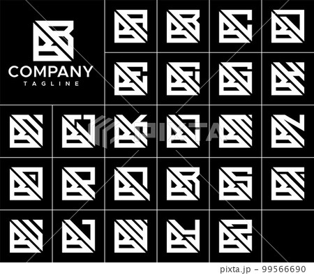 Bundle of abstract square B letter logo design Bundle of abstract square B letter logo design 99566690