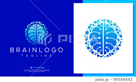 Network brain logo design vector. Network brain logo design vector. 99566692
