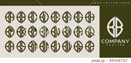 Modern line leaf letter BB B logo design. 99566707