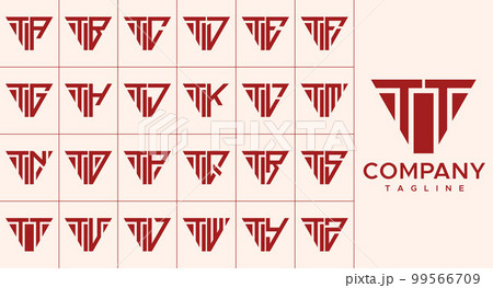 Set of modern triangle letter T logo design. Set of modern triangle letter T logo design. 99566709